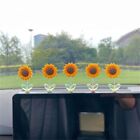 5 Pcs Sunflower Design Car Swinging Flower Resin Car Pendant  Center Console