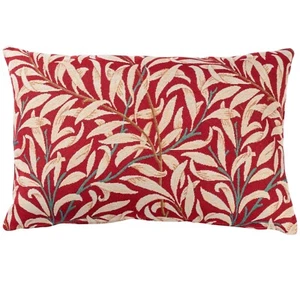 William Morris Willow Bough Tapestry XL Rectangle Cushion in Red. 23x15" - Picture 1 of 4