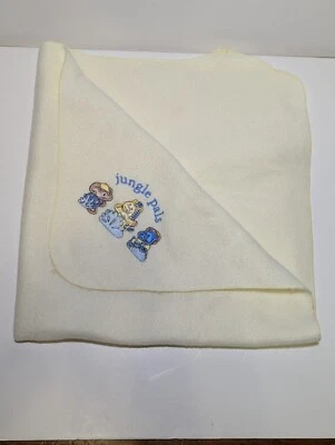 Cobertor de bebê de lã amarelo claro macio Jungle Pals 30" X 30" novo sem etiquetas - Imagem 1 de 4