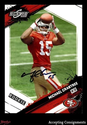 2009 Score Inscriptions Autographs #372 Michael Crabtree RC ROOKIE AUTO 073/199 - Image 1 of 2