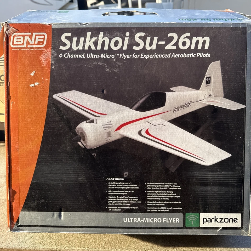 Parkzone Sukhoi SU-26m Ultra Micro Flyer RC Airplane BNF Spektrum UMX - Image 1 of 4
