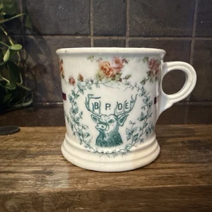 1900 HAND PAINTED SHAVING MUG BPOE GERMANY DEER - STAG FRATERNAL - Picture 1 of 21