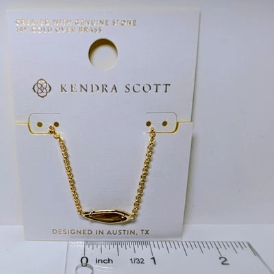 Collar Kendra Scott Faye Oro 16" Marrón Ojo de Tigre Foto 1 de 3
