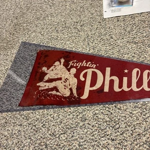 Vintage 1940s /50s Philadelphia Phillies Fightin’ Phillies Full Size Pennant - Picture 1 of 8