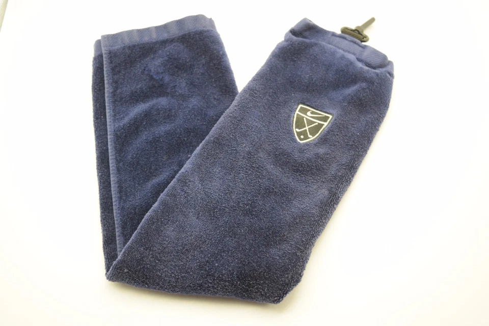 Nike Golf Towel Navy Blue Embroidered Logo Clip Holder Sports Accessory - Image 1 of 4