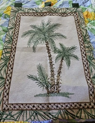 Wall Hanging Tapestry Decor Paradise Palms MADE IN U.S 35" X 25.5" Wide. - Image 1 of 4