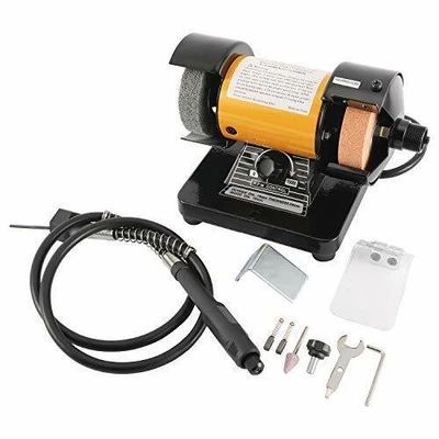 3" 110V Mini Bench Grinder Polisher with 31" Flexible Shaft Accessories - Image 1 of 4
