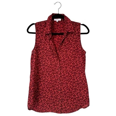Blusa Equipment Colleen Floral Sin Mangas Botón Talla XS Roja Foto 1 de 4