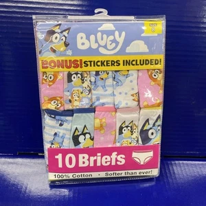 10 Pack Bluey Girls Stretch Mid-Rise Easy Care Soft Breathable Size 8 - Picture 1 of 4
