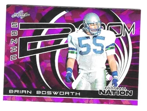 Brian Bosworth 2025 Leaf Football Nation Sonic Boom Pink Crystal Base #1/1 - Bild 1 von 2