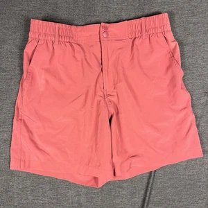 Burlebo Everyday Short Men M Red Wave Print Pocket Stretch 6” Quick Dry - Picture 1 of 9