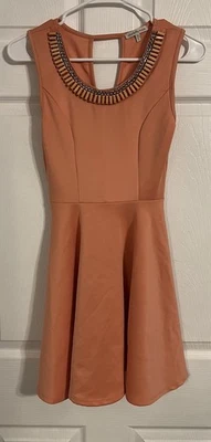Charlotte Russe Women’s Xs Sleeveless Coral Beaded Dress  - Image 1 of 4