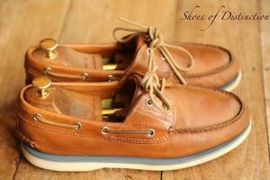 Timberland Tan Brown Leather Boat Deck Shoes Boot Mens UK 8.5 US 9 W EU 43 - Picture 1 of 10