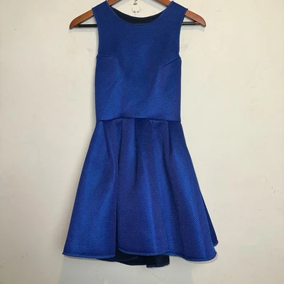 Выпуск Нью-Йорк женщин маленький королевский синий вафельный вырез назад мини-платье фея Y2K - Изображение 1 из 4