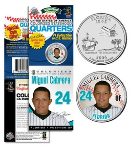 Miguel Cabrera Marlins PROMO Florida State Quarter Münze & Karte in versiegelter Verpackung - Bild 1 von 1