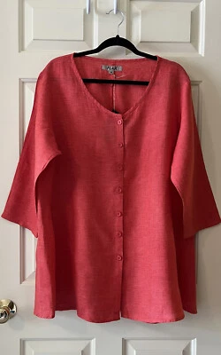 FLAX Designs- Cardigan/Top, Cherry Yarn Dye (Medium) - Image 1 of 4