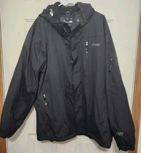 Reebok Padded Coat Herren schwarz 3XL Fleece gefüttert schwere abnehmbare Kapuze.  6 Taschen - Bild 1 von 8