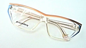 Filou sehr große auffallende Damenbrille Plastik lachs/blau/transparent Gr. L - Picture 1 of 4