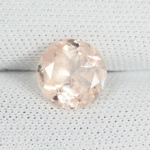 1.14 cts Amazing Luster Natural Peach Pink Morganire 7mm Round Cut ...!!!!! - Picture 1 of 2