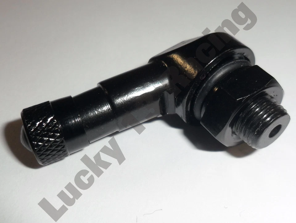 JMP aluminium tyre valve 90 degree angle black 8.3mm motorcycle tyre valve  - Image 1 of 1