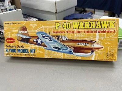 Guillow P-40 Warhawk Balsa And Tissue Flying Model Kit 501 Band Power Arg16 - Image 1 of 3