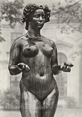 Estatua original Tibor Honty 1956 mujer desnuda escultura gran formato foto plateada Foto 1 de 3