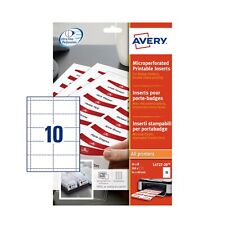 Avery Printable inserts L4727-20 Pack of 200 | 54x90mm | 10 inserts per sheet