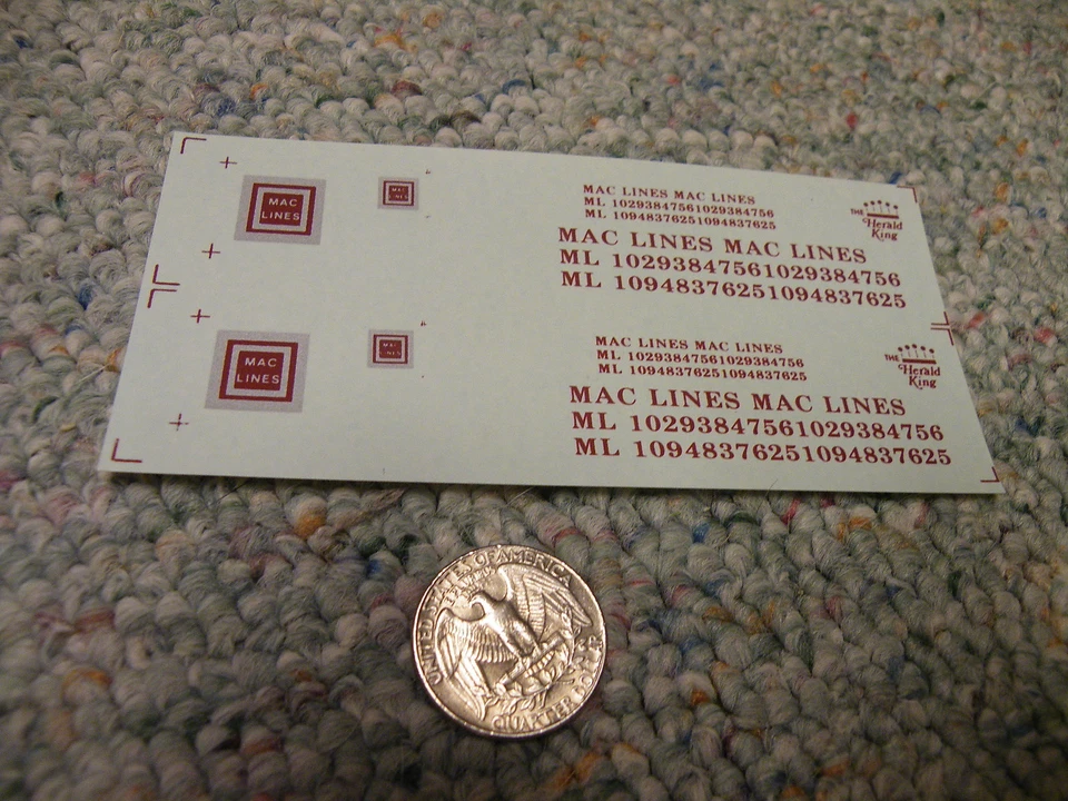Herald King decals HO Mac Lines reddish brown  ZZ1 - Image 1 of 1