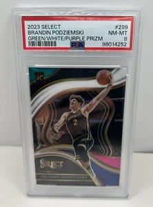 Brandin Podziemski 2023-24 Panini Select Rookie Verde/Bianco/Viola PSA 8 - Foto 1 di 2