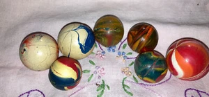 Vintage Super Bounce Hard Rubber Ball Rainbow Marble Swirl 2“ Japan & China Lot - Picture 1 of 22
