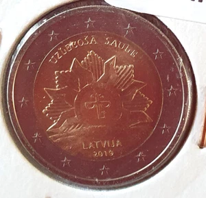 2 EUROS COMMEMORATIVE LETTONIE 2019 - SOLEIL LEVANT - Picture 1 of 2