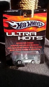 Hot Wheels Ultra Hots ‘58 Chevy Corvette Gray Real Riders - Picture 1 of 3