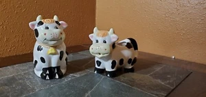 Holstein Dairy Cow Creamer and Sugar Bowl - Picture 1 of 5
