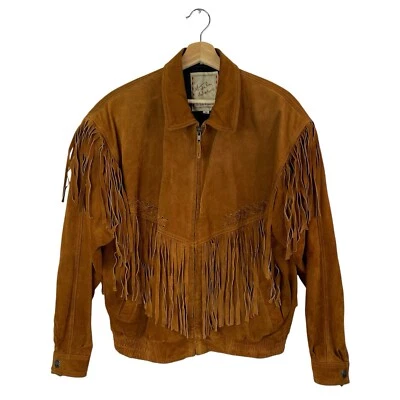 M. Julian Santa Fe Cafe Racer Striped Motorcycle Biker VTG Leather Jacket Medium - Image 1 of 4