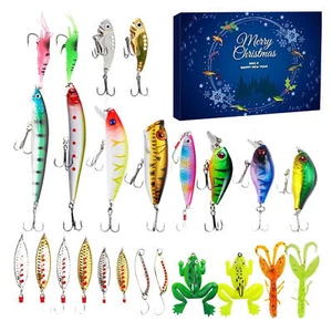 Advent Calendar 24 Days Christmas Countdown Fish Surprise Bait Kit Gift For Man - Picture 1 of 12