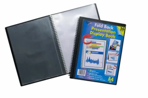 36 Pocket A4 Fold Back Certificate Display Book Portfolio Wiro Folder Acid Free - Picture 1 of 2