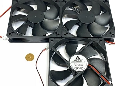 3x GDSTIME Computer Case fan Large 12V 2Pin 120mm 25mm gda blower 1225 12025 G20 - Image 1 of 3