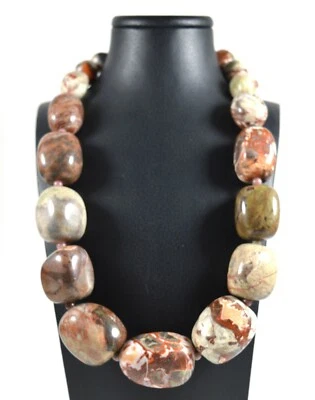 Collana a Scalare in Diaspro e Chiusura in Argento 925 Made In Italy - Immagine 1 di 3