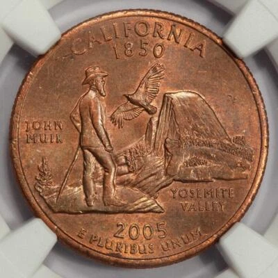 2005 NGC MS65 Missing Clad Layer California Quarter Mint Error Extremely Rare - Image 1 of 4