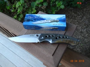 4 1/2" CLOSED POCKET KNIFE PURE SILENCE 440 STAINLESS BLADE & FRAME RAMS HORN - Picture 1 of 12