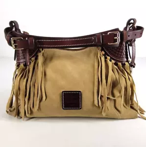 Dooney and Bourke Handtasche groß Ost/West lässig mit Fransen camel Reißverschluss Handtasche - Bild 1 von 22