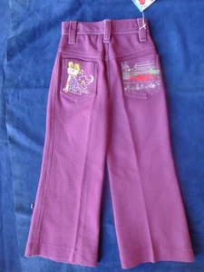 Vintage 70s unused 4 years kid’s unisex dark red stretch flares NOS ‘Jo-Togs' - Picture 1 of 6