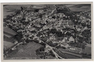 AK Wittislingen b. Dillingen v. Flugzeug aus Echtfotokarte & Landpoststpl. 1943 - Picture 1 of 2