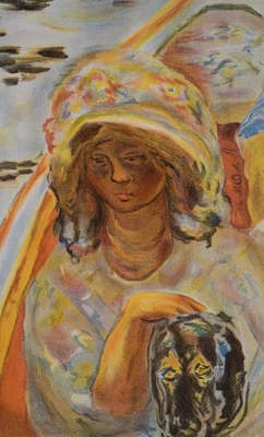P. BONNARD (1967-1947), Junge Frau in Barke,  1939, Lith. Impressionismus Porträ - Bild 1 von 4