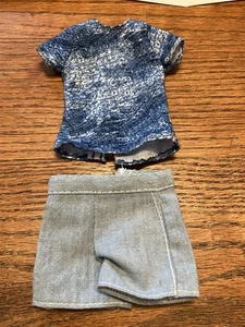 Ken Doll Blue T shirt and Denim Shorts outfit Barbie Clothes Modern - Picture 1 of 3