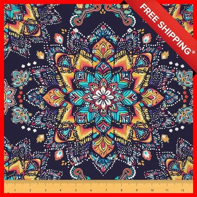 Charming Bohemian Floral Upholstery Fabric, 1 Yard - Ideal for Chairs and More - Image 1 of 4