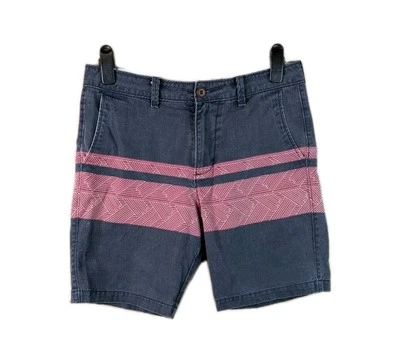 Hollister Chino Shorts Mens 31W Navy Geometric Pattern Cotton Chevron  Summer  - Image 1 of 4