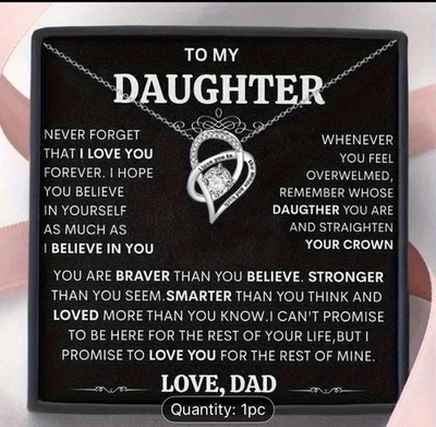To My Daughter Necklace, Daughter Father Necklace, Daughter Gift From Dad - Image 1 of 3