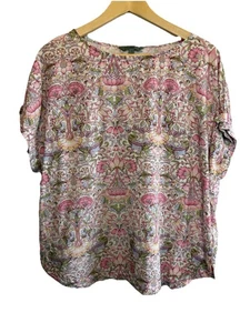 Next x Morris & Co Top Women’s UK 16 Pink Blouse Top Button Detail Beautiful - Picture 1 of 14