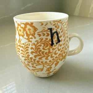 Taza de té de café con inicial letra H floral monograma de cosecha propia Anthropologie - Imagen 1 de 4